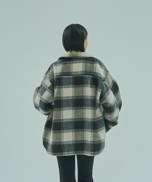ROSE BUD(ローズバッド)の「SHAGGY CHECK SHIRT(シャツ/ブラウス・レディース・ライトピンク/ブラック/グレー・ONE SIZE)」の8枚目の写真