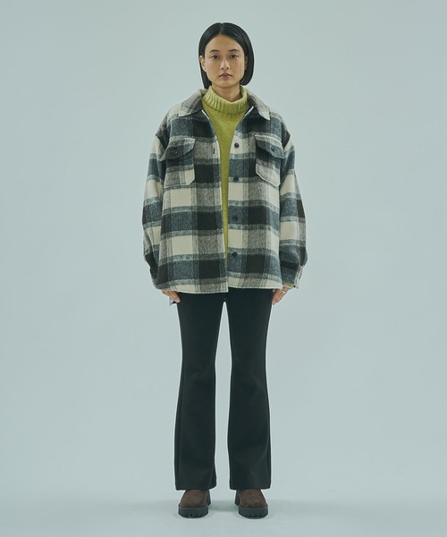 ROSE BUD(ローズバッド)の「SHAGGY CHECK SHIRT(シャツ/ブラウス・レディース・ライトピンク/ブラック/グレー・ONE SIZE)」の9枚目の写真
