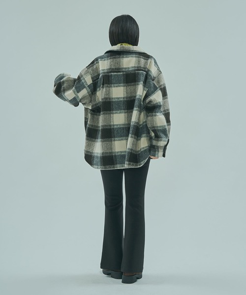 ROSE BUD(ローズバッド)の「SHAGGY CHECK SHIRT(シャツ/ブラウス・レディース・ライトピンク/ブラック/グレー・ONE SIZE)」の11枚目の写真