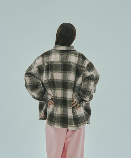 ROSE BUD(ローズバッド)の「SHAGGY CHECK SHIRT(シャツ/ブラウス・レディース・ライトピンク/ブラック/グレー・ONE SIZE)」の20枚目の写真