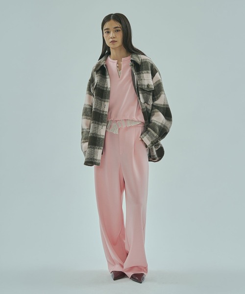 ROSE BUD(ローズバッド)の「SHAGGY CHECK SHIRT(シャツ/ブラウス・レディース・ライトピンク/ブラック/グレー・ONE SIZE)」の21枚目の写真