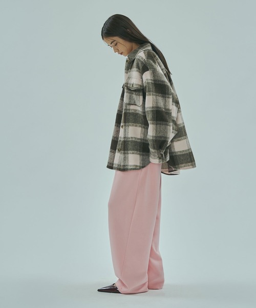 ROSE BUD(ローズバッド)の「SHAGGY CHECK SHIRT(シャツ/ブラウス・レディース・ライトピンク/ブラック/グレー・ONE SIZE)」の22枚目の写真