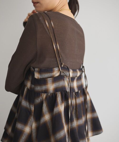 GARAGE OF GOOD CLOTHING（ガレージオブグッドクロージング）の「【日本製】オンブレチェックVネックキャミソール（ベスト・レディース・チェック・FREE）」の7枚目の写真