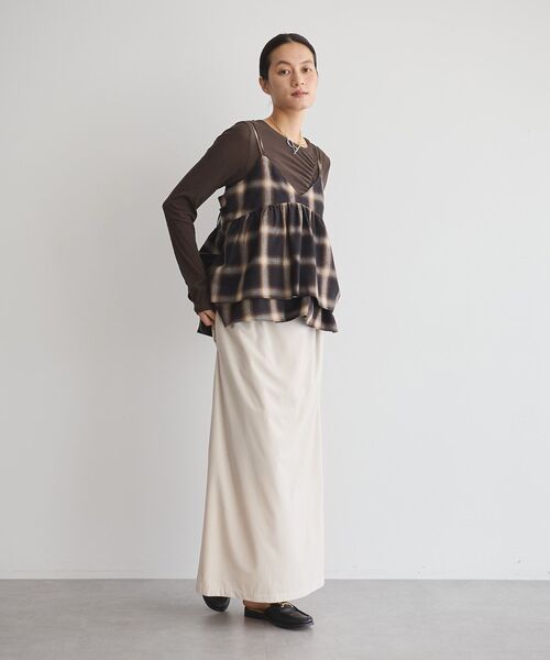 GARAGE OF GOOD CLOTHING（ガレージオブグッドクロージング）の「【日本製】オンブレチェックVネックキャミソール（ベスト・レディース・チェック・FREE）」の8枚目の写真