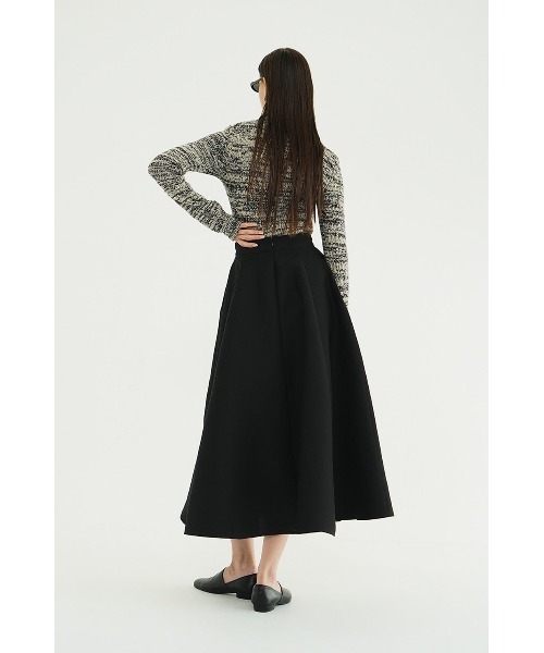 CLANE(クラネ)の「CLANE VOLUME FLARE SKIRT 19109-6132(スカート・レディース・ブラック/ベージュ・1/2)」の5枚目の写真