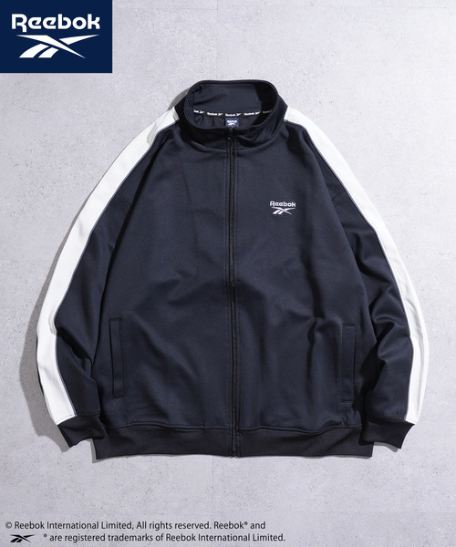 Reebok(リーボック)の「REEBOK 袖ライン 左胸エンブロイダリー トラックジャケット(Tシャツ/カットソー・メンズ・チャコールグレー/ネイビー/ブラック・X-LARGE/LARGE/MEDIUM)」の2枚目の写真