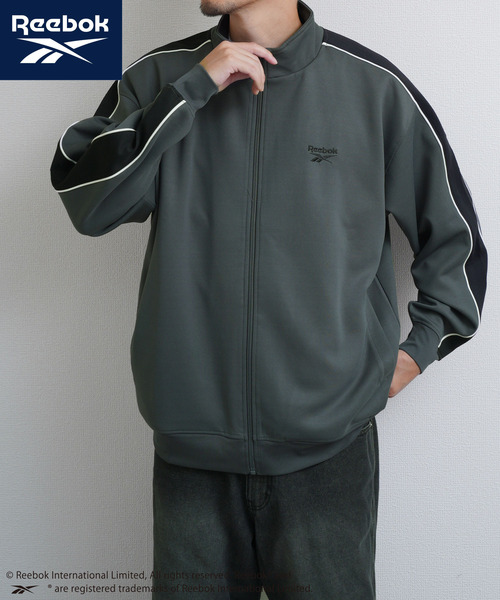 Reebok(リーボック)の「REEBOK 袖ライン 左胸エンブロイダリー トラックジャケット(Tシャツ/カットソー・メンズ・チャコールグレー/ネイビー/ブラック・X-LARGE/LARGE/MEDIUM)」の4枚目の写真