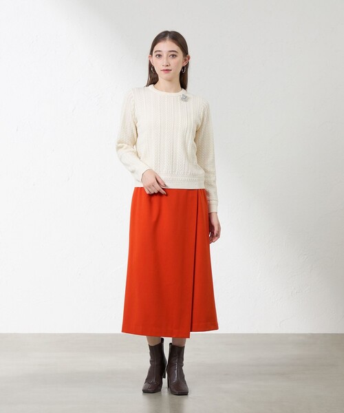 amaca（アマカ）の「【Anniversary　Piece】アルチザンニット（ニット/セーター・レディース・ダークネイビー/オフホワイト・38/40）」の3枚目の写真