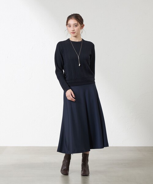 amaca（アマカ）の「【Anniversary　Piece】アルチザンニット（ニット/セーター・レディース・ダークネイビー/オフホワイト・38/40）」の6枚目の写真