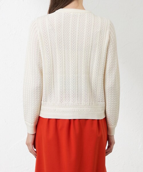 amaca（アマカ）の「【Anniversary　Piece】アルチザンニット（ニット/セーター・レディース・ダークネイビー/オフホワイト・38/40）」の9枚目の写真