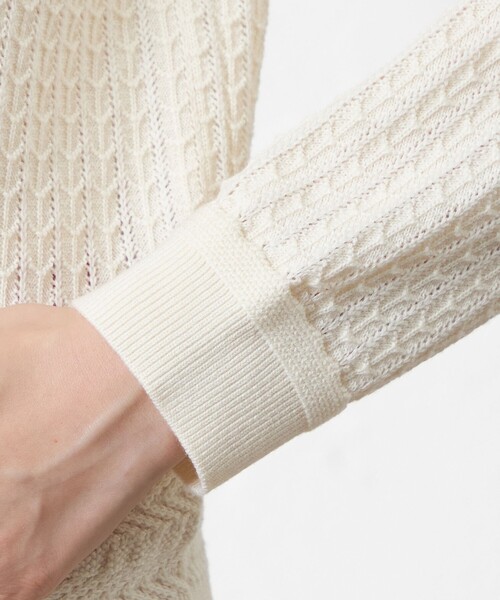 amaca（アマカ）の「【Anniversary　Piece】アルチザンニット（ニット/セーター・レディース・ダークネイビー/オフホワイト・38/40）」の10枚目の写真