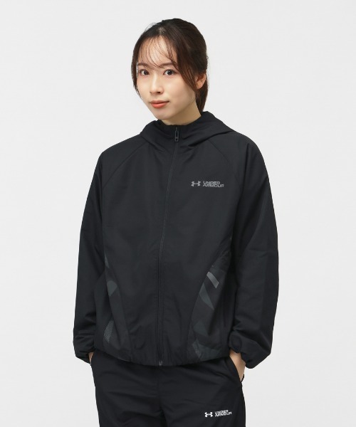 UNDER ARMOUR(アンダーアーマー)の「アンダーアーマー UAトリコットウーブン プリント フルジップ フーディー(ナイロンジャケット・レディース・サックスブルー/ブラック・S/M/L/XL)」の2枚目の写真