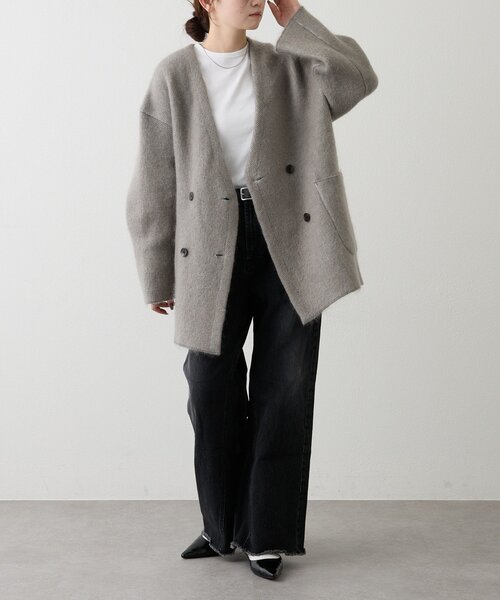 russet（ラシット）の「【再値下げ】モヘアダブルニットコート（その他アウター・レディース・ベージュ/キャメル/グレー・FREE）」の8枚目の写真
