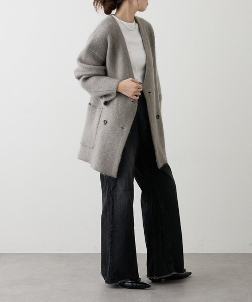 russet（ラシット）の「【再値下げ】モヘアダブルニットコート（その他アウター・レディース・ベージュ/キャメル/グレー・FREE）」の9枚目の写真