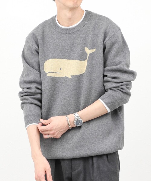 セール】クジラWJQ ダブルジャカードニット 25AW（ニット/セーター