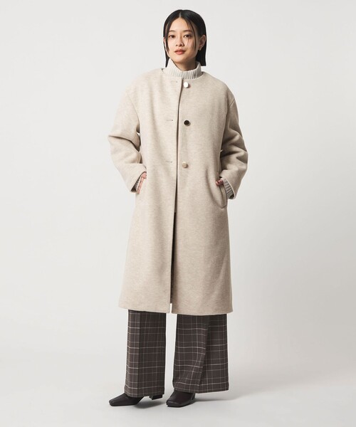 ニットモッサ ノーカラーコート ＜A DAY IN THE LIFE＞（ノーカラー