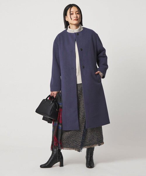 ニットモッサ ノーカラーコート ＜A DAY IN THE LIFE＞（ノーカラー