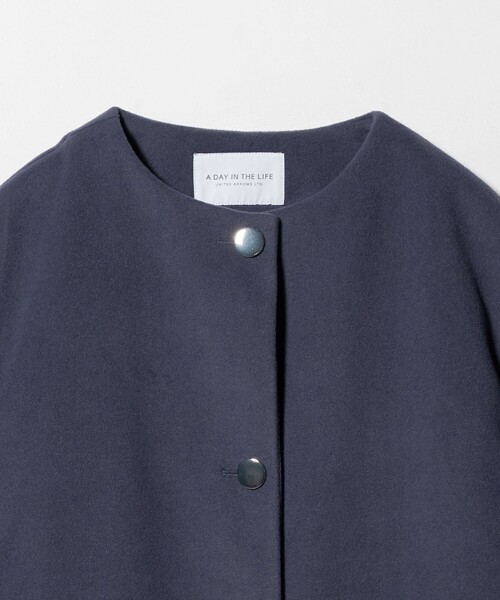 セール】ニットモッサ ノーカラーコート ＜A DAY IN THE LIFE＞（ノー