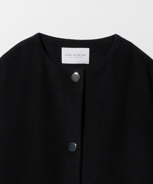 A DAY IN THE LIFE UNITED ARROWS(アデイインザライフユナイテッドアローズ)の「ニットモッサ ノーカラーコート <A DAY IN THE LIFE>(ノーカラーコート・レディース・オレンジ/ロイヤルブルー/ナチュラル/ブラック・FREE)」の13枚目の写真