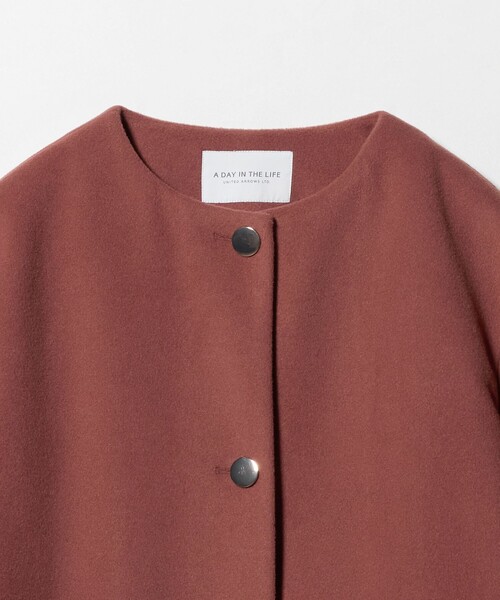 A DAY IN THE LIFE UNITED ARROWS(アデイインザライフユナイテッドアローズ)の「ニットモッサ ノーカラーコート <A DAY IN THE LIFE>(ノーカラーコート・レディース・オレンジ/ロイヤルブルー/ナチュラル/ブラック・FREE)」の22枚目の写真