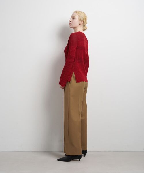 LANVIN en Bleu(ランバンオンブルー)の「ニットレースプルオーバー(ニット/セーター・レディース・レッド/ブラック・38)」の4枚目の写真