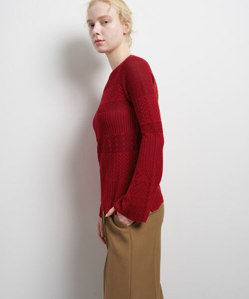 LANVIN en Bleu(ランバンオンブルー)の「ニットレースプルオーバー(ニット/セーター・レディース・レッド/ブラック・38)」の7枚目の写真