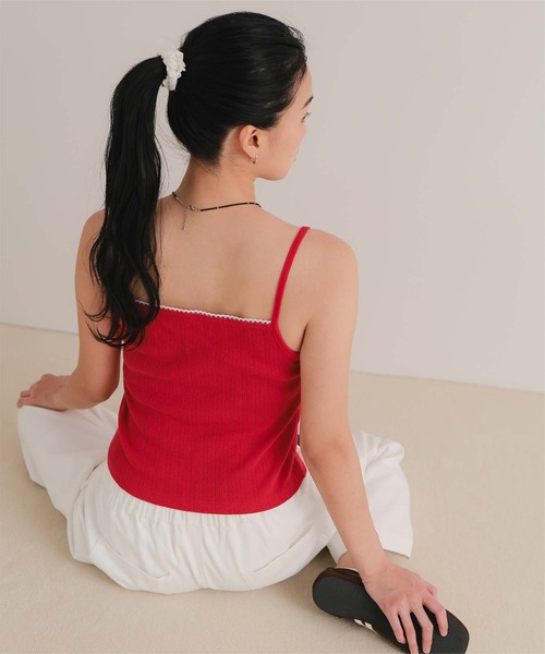 miette(ミエット)の「レースアイレットアンサンブル(カーディガン/ボレロ・レディース・ネイビー/ライトグリーン/オフホワイト/レッド/グレー・S/L/M)」の18枚目の写真