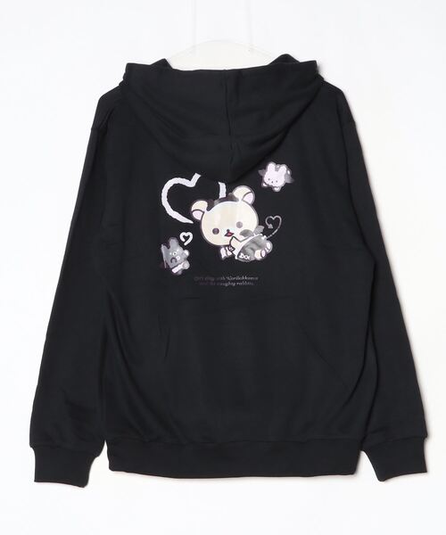 FUNALIVE（ファンアライブ）の「Rilakkuma 裏毛プルパーカー（パーカー・メンズ・ピンク/ブラック系1/ラベンダー/ネイビー/杢グレー/ブラック・S/L/M）」の14枚目の写真