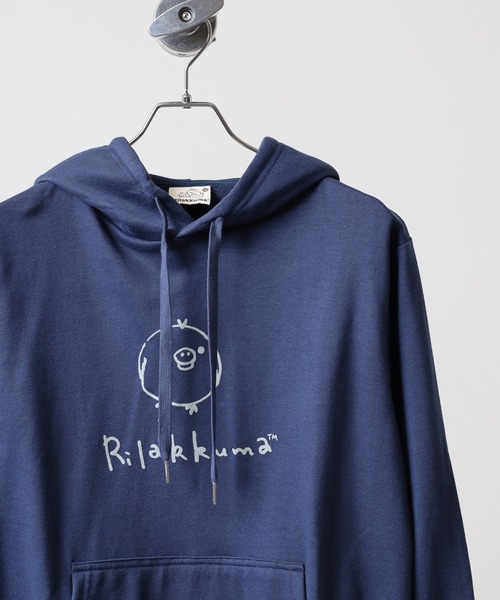 FUNALIVE（ファンアライブ）の「Rilakkuma 裏毛プルパーカー（パーカー・メンズ・ピンク/ブラック系1/ラベンダー/ネイビー/杢グレー/ブラック・S/L/M）」の4枚目の写真