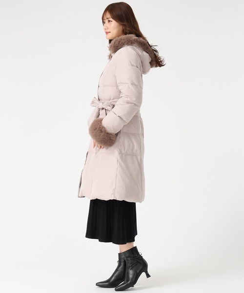 MISCH MASCH（ミッシュマッシュ）の「2025秋冬新作 スタンドネックフードロングダウン（ダウンジャケット/コート・レディース・ピンク/アイボリー/ブラック・M/S）」の12枚目の写真