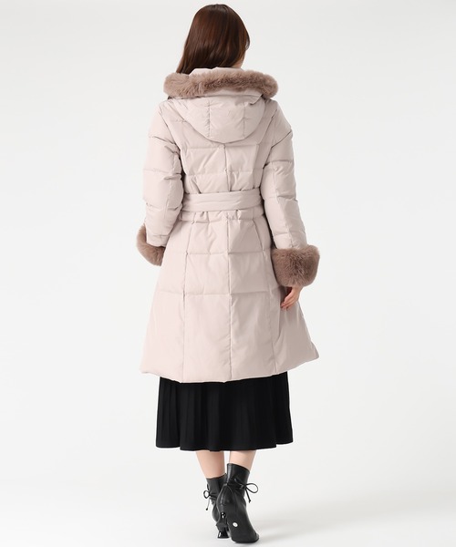 MISCH MASCH（ミッシュマッシュ）の「2025秋冬新作 スタンドネックフードロングダウン（ダウンジャケット/コート・レディース・ピンク/アイボリー/ブラック・M/S）」の13枚目の写真