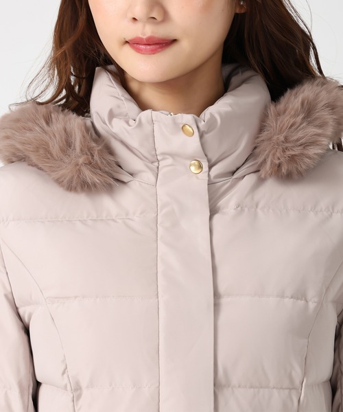 MISCH MASCH（ミッシュマッシュ）の「2025秋冬新作 スタンドネックフードロングダウン（ダウンジャケット/コート・レディース・ピンク/アイボリー/ブラック・M/S）」の15枚目の写真