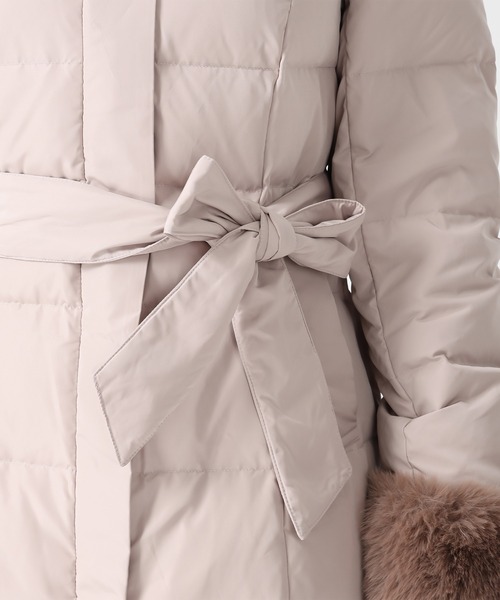 MISCH MASCH（ミッシュマッシュ）の「2025秋冬新作 スタンドネックフードロングダウン（ダウンジャケット/コート・レディース・ピンク/アイボリー/ブラック・M/S）」の16枚目の写真