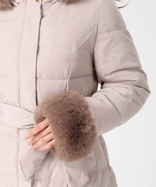 MISCH MASCH（ミッシュマッシュ）の「2025秋冬新作 スタンドネックフードロングダウン（ダウンジャケット/コート・レディース・ピンク/アイボリー/ブラック・M/S）」の18枚目の写真