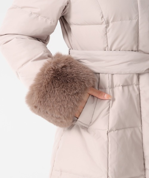 MISCH MASCH（ミッシュマッシュ）の「2025秋冬新作 スタンドネックフードロングダウン（ダウンジャケット/コート・レディース・ピンク/アイボリー/ブラック・M/S）」の20枚目の写真