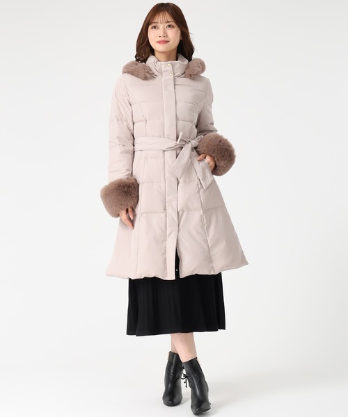 MISCH MASCH（ミッシュマッシュ）の「2025秋冬新作 スタンドネックフードロングダウン（ダウンジャケット/コート・レディース・ピンク/アイボリー/ブラック・M/S）」の22枚目の写真