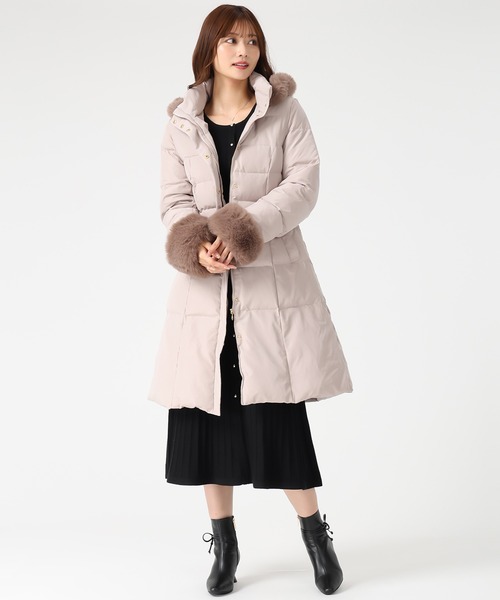 MISCH MASCH（ミッシュマッシュ）の「2025秋冬新作 スタンドネックフードロングダウン（ダウンジャケット/コート・レディース・ピンク/アイボリー/ブラック・M/S）」の6枚目の写真