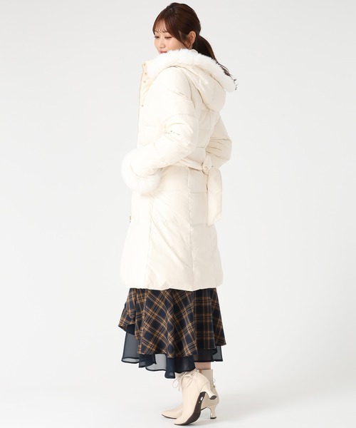 MISCH MASCH（ミッシュマッシュ）の「2025秋冬新作 スタンドネックフードロングダウン（ダウンジャケット/コート・レディース・ピンク/アイボリー/ブラック・M/S）」の9枚目の写真