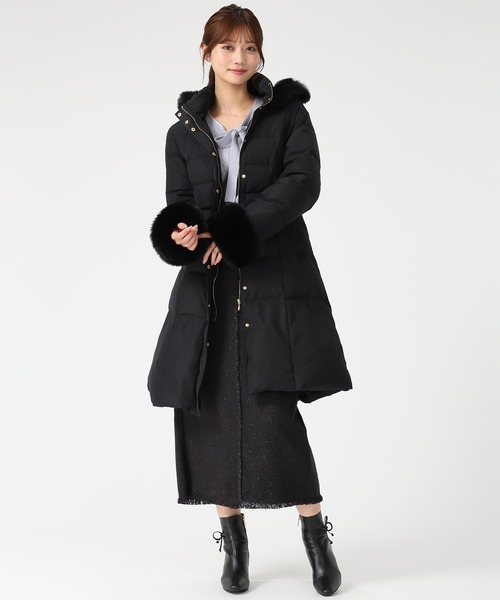 MISCH MASCH（ミッシュマッシュ）の「2025秋冬新作 スタンドネックフードロングダウン（ダウンジャケット/コート・レディース・ピンク/アイボリー/ブラック・M/S）」の10枚目の写真