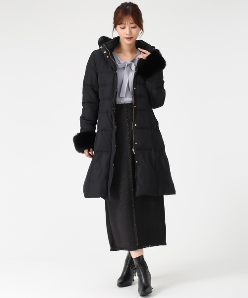 MISCH MASCH（ミッシュマッシュ）の「2025秋冬新作 スタンドネックフードロングダウン（ダウンジャケット/コート・レディース・ピンク/アイボリー/ブラック・M/S）」の11枚目の写真