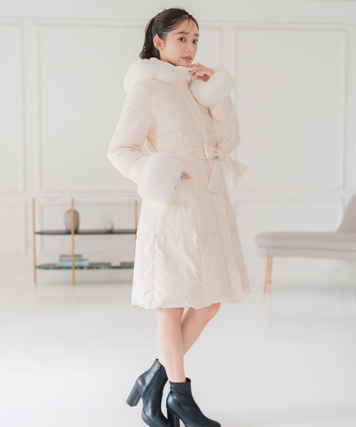 セール】2025秋冬新作 スタンドネックフードロングダウン（ダウン