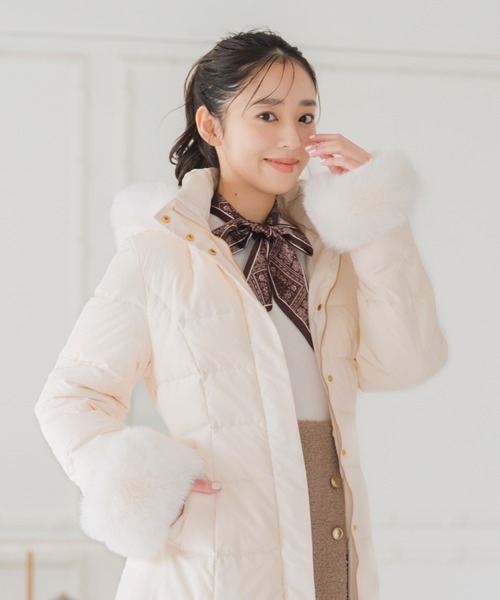 セール】2025秋冬新作 スタンドネックフードロングダウン（ダウン