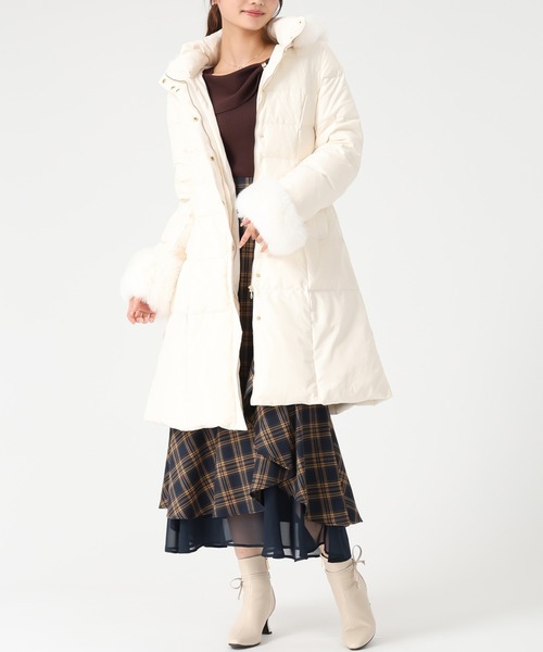 セール】2025秋冬新作 スタンドネックフードロングダウン（ダウン