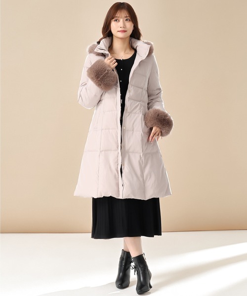 セール】2025秋冬新作 スタンドネックフードロングダウン（ダウン