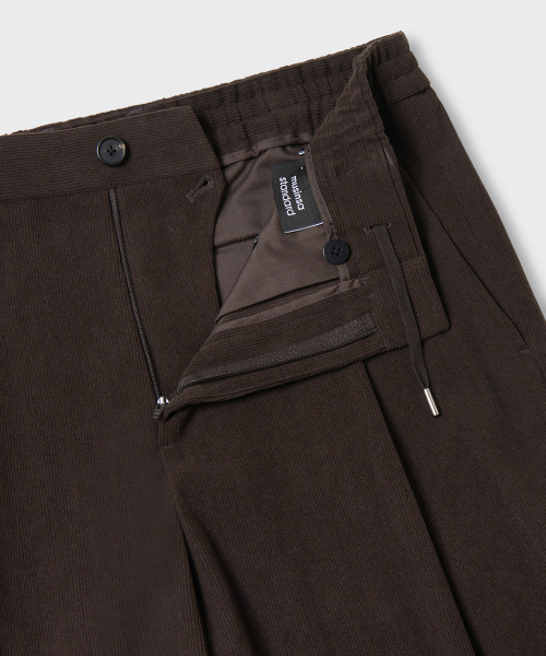 MUSINSA STANDARD（ムシンサスタンダード）の「14W コーデュロイワンタックワイドバンディングパンツ [ブラウン]（スラックス・メンズ・その他・30/26/28/40/38/42/36/34/32）」の4枚目の写真