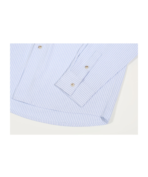 GUBIN（グビン）の「レタリングスリーブストライプシャツ - ブルー（シャツ/ブラウス・レディース・その他・SMALL/MEDIUM/LARGE）」の5枚目の写真