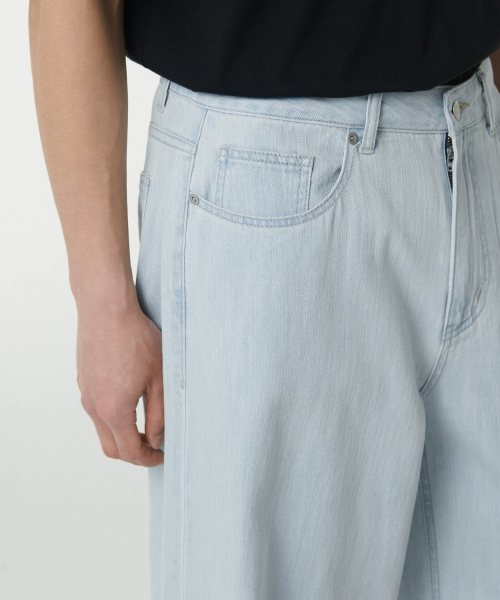 MUSINSA STANDARD（ムシンサスタンダード）の「リネンライクエクストラワイドデニムパンツ[ブリーチ]（デニムパンツ・メンズ・その他・26/27/28/29/36/34/32/30/31/33/40/38/42）」の5枚目の写真
