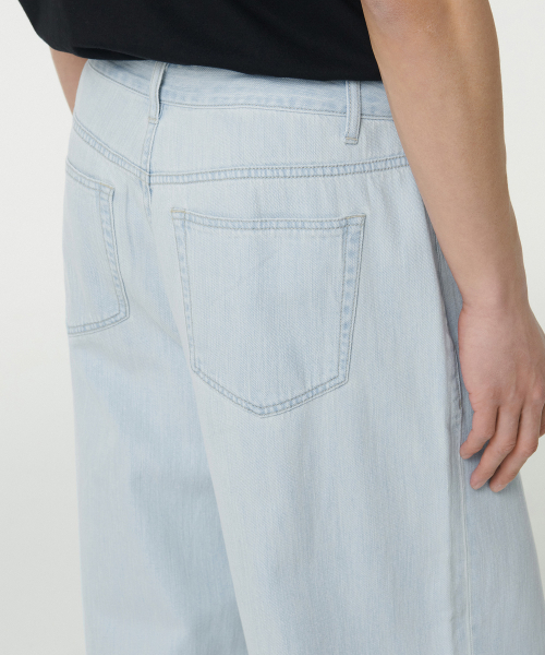 MUSINSA STANDARD（ムシンサスタンダード）の「リネンライクエクストラワイドデニムパンツ[ブリーチ]（デニムパンツ・メンズ・その他・26/27/28/29/36/34/32/30/31/33/40/38/42）」の6枚目の写真