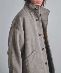 Revo.（レボ）の「Revo. オーバーサイズ シャギーメルトン スタンドカラー ミドルコート（ステンカラーコート）」