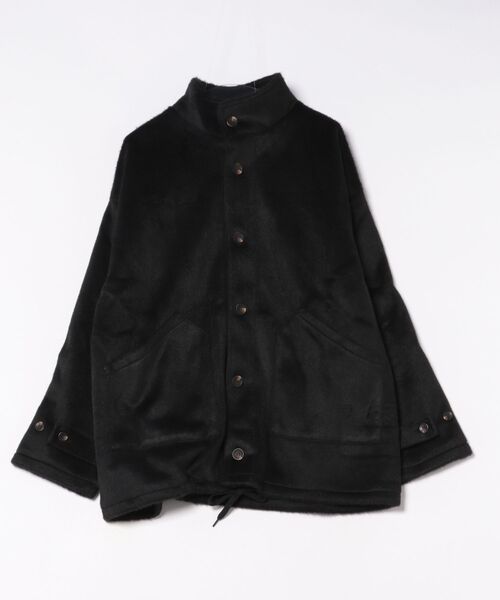 Revo.（レボ）の「Revo. オーバーサイズ シャギーメルトン スタンドカラー ミドルコート（ステンカラーコート・メンズ・グレー/ブラック/カーキ・1/2）」の10枚目の写真